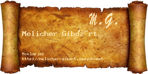 Melicher Gibárt névjegykártya
